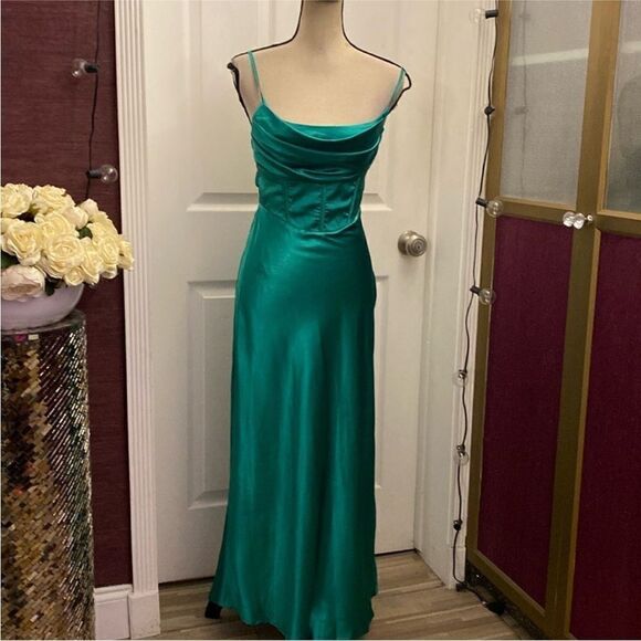 green emerald velvet dress Charlette Sparkle Maxi Dress Dark Green